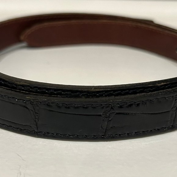 Barry Kieselstein-Cord Genuine Skinny Black Alligator Skin Belt Size 1 - Picture 7 of 7
